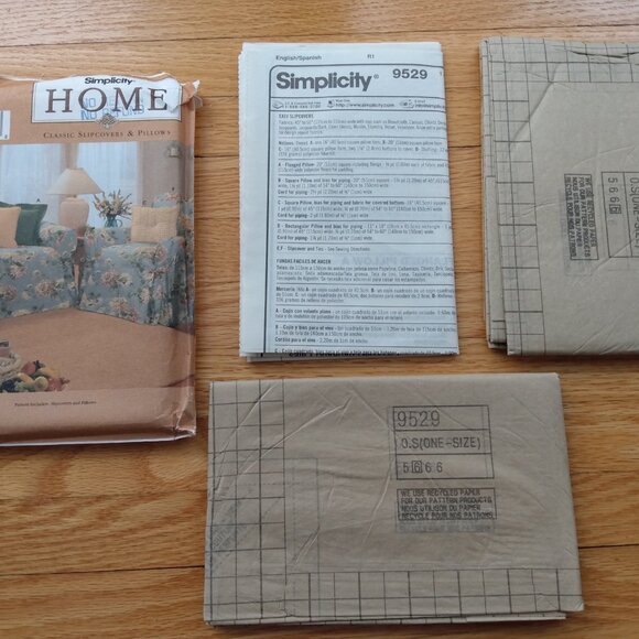 Sofa Slipcovers and Pillows Sewing Pattern Simplicity 9529 Classic Home UNCUT - Picture 7 of 9